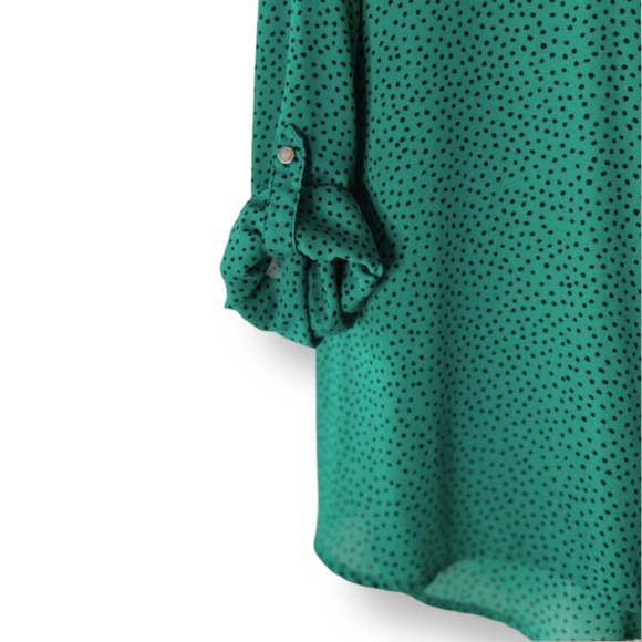 🟣 Apt. 9 Polka Dot Button Down Blouse - Picture 5 of 8